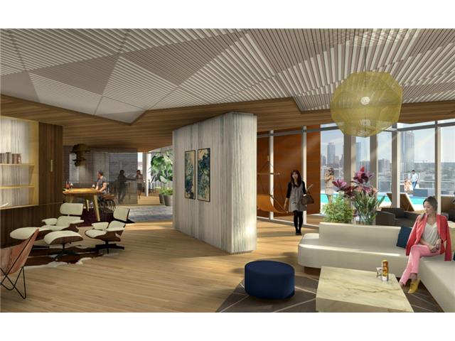 Rendering of 6th floor lounge area. The 6th floor is reserved fo
